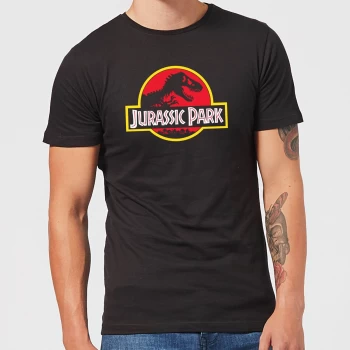 Image of Classic Jurassic Park Logo Mens T-Shirt - Black - XS