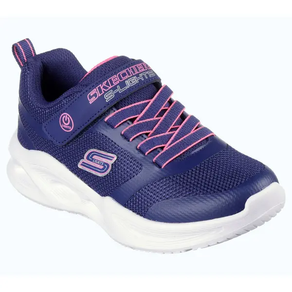 Image of Skechers Girls Sola Glow Lightweight Trainers UK Size 11.5 (EU 29) NAVY SKE2213-NVY-11.5