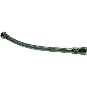 Image of Wickes Flexible Tap Connector With Service Valve - 15 x 12 x 300mm