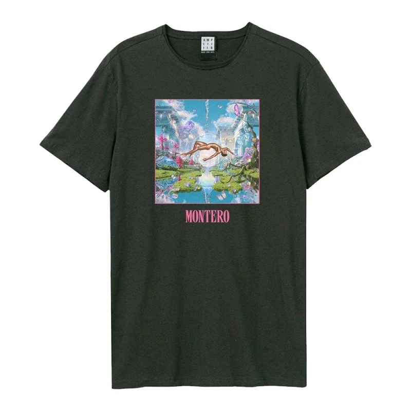 Image of Amplified Mens Montero Lil NAS X T-Shirt in Charcoal Size: Large Charcoal Male L