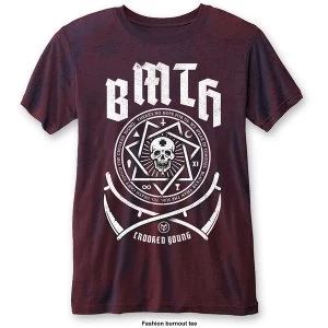 Image of Bring Me The Horizon - Crooked Young Unisex Large T-Shirt - Blue,Red
