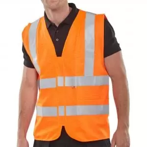 image of Beeswift Fire Retardant Hi-Vis Waistcoat Orange 4XL CFRWCOR4XL