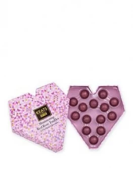 Image of Keats Dark Chocolate Truffles With Rose Flavour In A Heart Shape Box