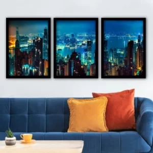 image of 3SC08 Multicolor Decorative Framed Painting (3 Pieces)