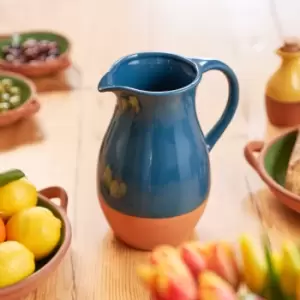 Image of Dexam Sintra Glazed Terracotta Jug Ink (Blue)