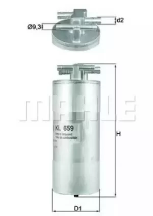 image of Fuel Filter KL659 78559734 by MAHLE Original