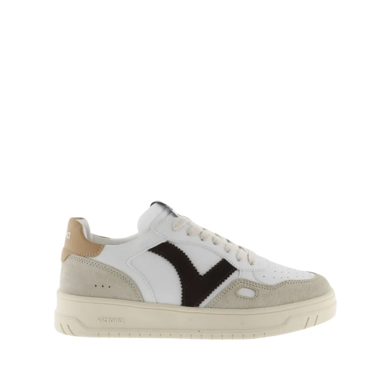 Image of Victoria Seoul leather and suede effect sneakers Victoria Marron Unisex 37
