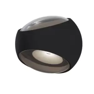 image of Outdoor Stream Integrated LED Black Up Down Wall Lamp IP54