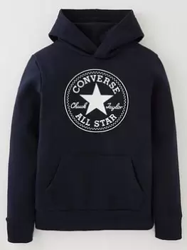 Converse Older Boys Fleece Chuck Patch Core Pullover Hoodie - Dark Blue, Dark Blue, Size 8-10 Years