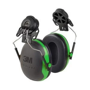 image of 3M PELTOR X1P3 Helmet Mounted Ear Defender Headset SNR26 BlackGreen