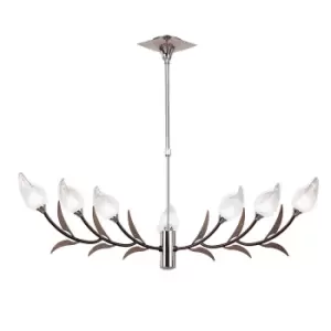 Image of Holland Telescopic Pendant 9 Light G9, Polished Chrome/Wenge