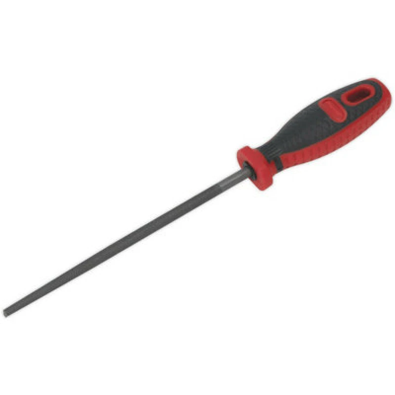 Image of Loops 200mm Round Engineers File - Double Cut - Coarse - Comfort Grip Handle Multi