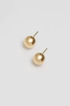 image of Recycled Gold Plated Sterling Silver 925 Polished Orb Stud Earrings