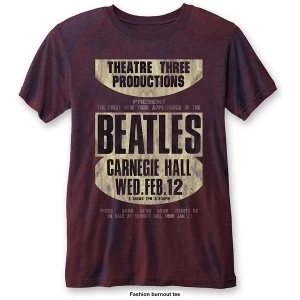 Image of The Beatles - Carnegie Hall Unisex Large T-Shirt - Blue,Red