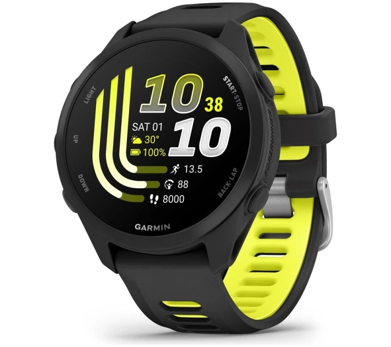 Image of Garmin Forerunner 170 Sports Watch - Black & Amp Yellow, 43 mm, Yellow,Black 753759368296