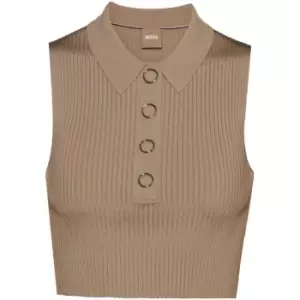 Image of Boss Frimrose Crop Top - Beige