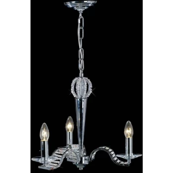 Image of Niobe pendant light 3 Bulbs polished chrome / crystal