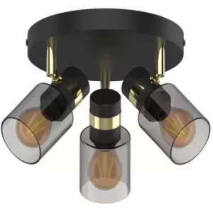 Zumaline Lighting - Zumaline Asti Ceiling Spotlight Clusters, Matt Black, Gold, 3x E14