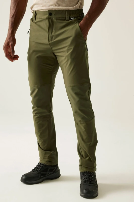 Image of Regatta Regatta Men Montorn Durable Water-Repellent Walking Trousers in Green Size: 38R Green 38R Male 5063516156642