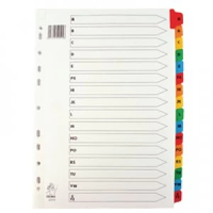 image of Nice Price Multicoloured A4 A-Z Mylar Index WX01523