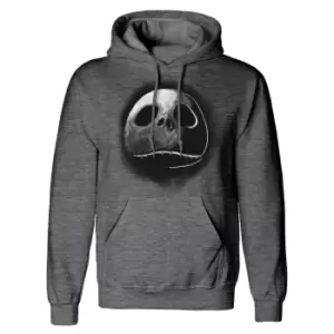 image of Nightmare Before Christmas Unisex Adult Sketch Face Hoodie (L) (Dark Grey Heather)