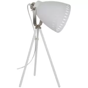 image of Netlighting Industrial and Retro Floor Lamp White, Satin Nickel 1 Light with Whi