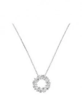 image of Simply Silver Sterling Silver Cubic Zirconia Marquise Cluster Open Necklace