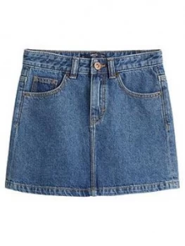 Mango Girls Denim Skirt - Mid Blue