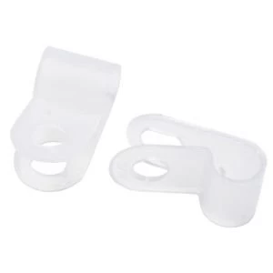 image of BQ White 6mm Cable Clips Pack of 20