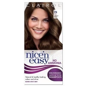 Image of Nice n Easy No Ammonia Hair Dye Light Ash Brown 75 Brunette