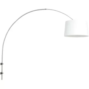Image of Sienna Sparkled Light Cylindrical Pendant Ceiling Light Brushed Steel, White Shade