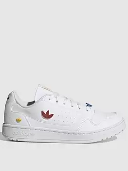 Image of Adidas Originals Ny 90 Junior, Ftwwht/Redsld/Brblue, size: 3+, Unisex, Shoes grade school, GZ4757