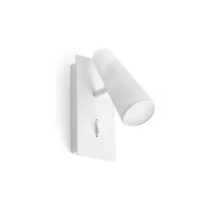 Image of Lao LED 1 Light Indoor Adjustable Wall Spotlight White