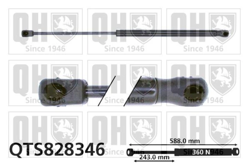 Image of QUINTON HAZELL Bonnet strut QUINTON HAZELL QTS828346