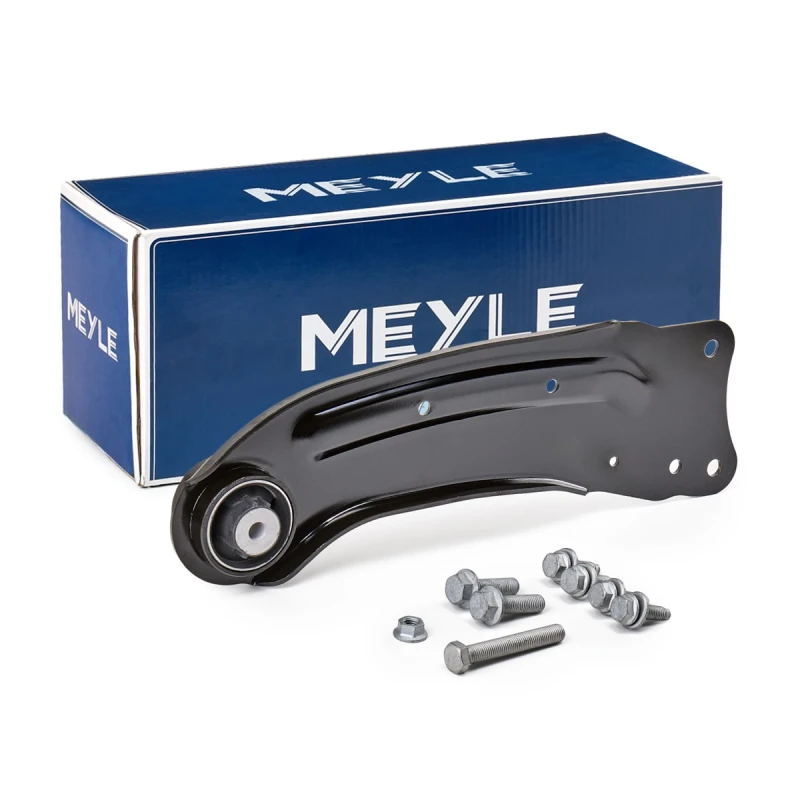 Image of MEYLE 116 050 0143/HD Suspension arm Trailing Arm, Quality, Rear Axle Left, with rubber mount, with fastening/mounting material Track Control Arm (27