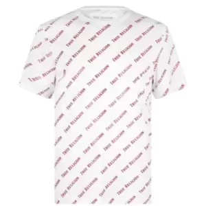 image of True Religion All Over Logo t Shirt - Pink