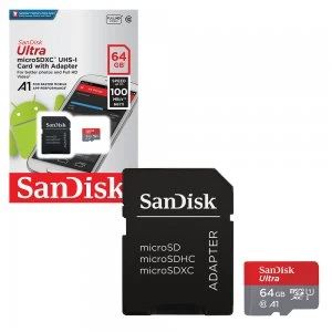 Image of SanDisk Ultra 64GB Micro SDHC Memory Card