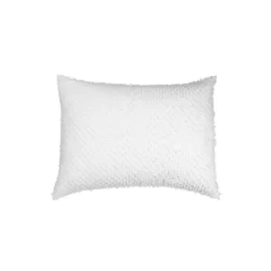 Image of Peri Home Dot Fringe Standard Pillowcase, White