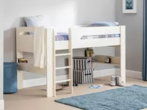 Image of Julian Bowen Pluto 3ft Single White Wooden Mid Sleeper Bed Frame