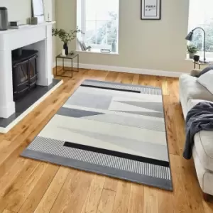 Image of Vancouver 18488 Grey Black 120cm x 170cm Rectangle - Grey and Black