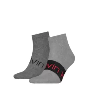Image of Calvin Klein Sneaker Socks 2 Pack Mens - Grey