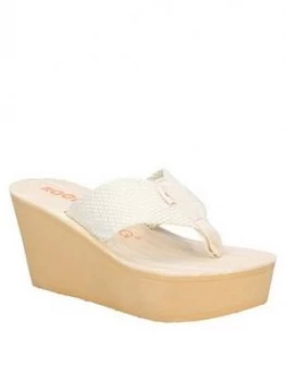 Image of Rocket Dog Diver Webbing Platform Wedge Flip Flop - White