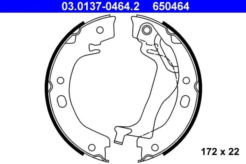 Image of ATE 03.0137-0464.2 Handbrake Shoes with lever Brake Shoe Set,parking brake (1419)