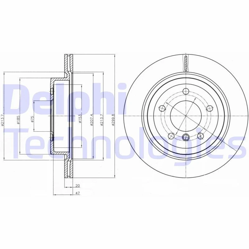 Image of DELPHI Brake disc DELPHI BG4223C