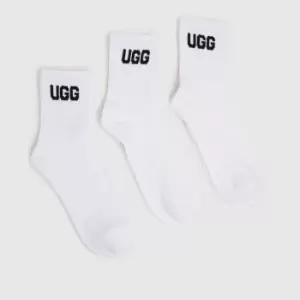Image of UGG White & Black Logo Socks 3 Pack