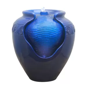 Image of Peaktop Water Fountain Indoor Conservatory Garden Blue With Lights