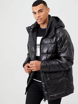 Image of Barbour International Keyes Hooded Quilted Jacket - Black