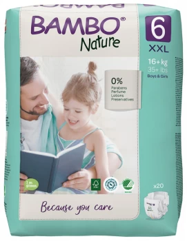 image of Bambo Nature Nappies - Size 6 - 20s