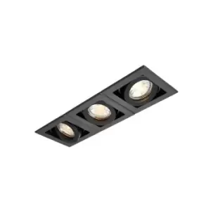 image of Saxby Lighting - Saxby Xeno Triple 3 Light Recessed Titlable Downlight Matt Black Dimmable