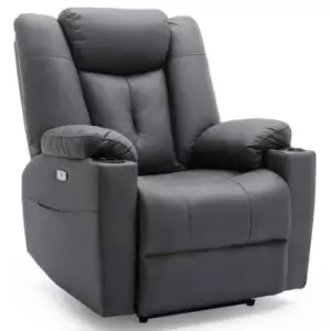 image of Afton Electric Fabric Recliner Chair - Charcoal